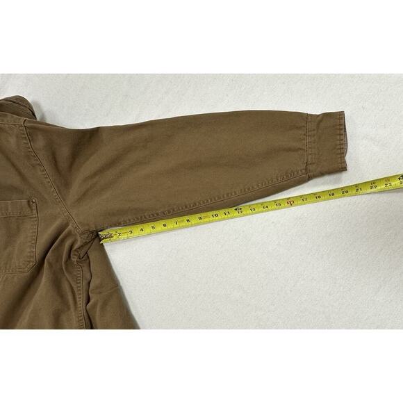 VTG Coleman Outdoors Shirt Mens XL Brown Twill Plaid Flannel Lined Chore Work - Picture 9 of 11